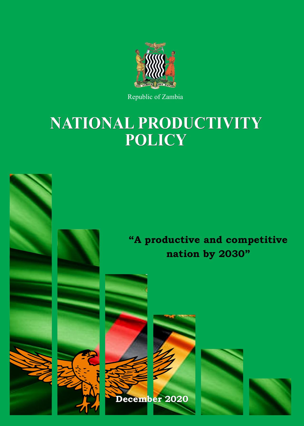 National Productivity Policy 2020 cover