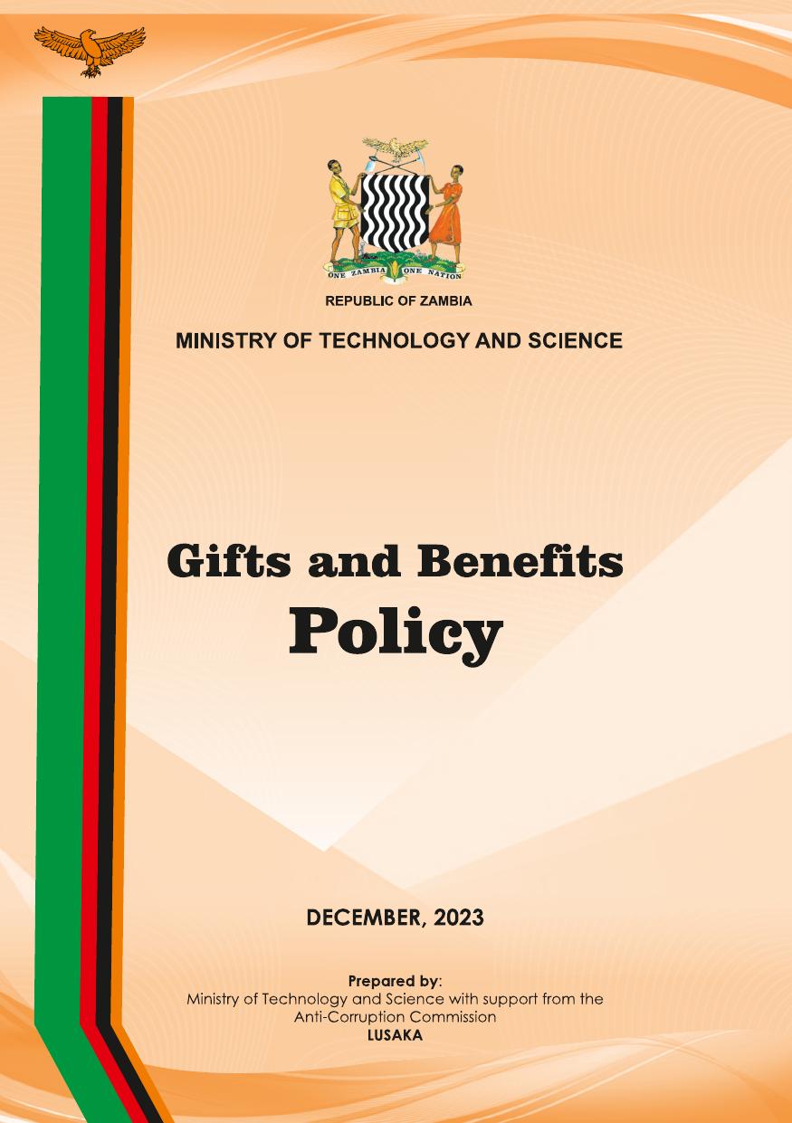 Ministry of Technology and Science Gifts and Benefits Policy 2023 cover